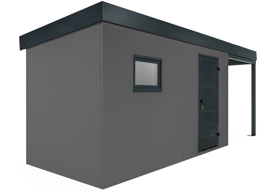 GARDEON® Zahradní domek s dveřmi a oknem Hörmann s přístřeškem