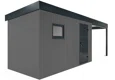 GARDEON® Zahradní domek s dveřmi a oknem Hörmann s přístřeškem