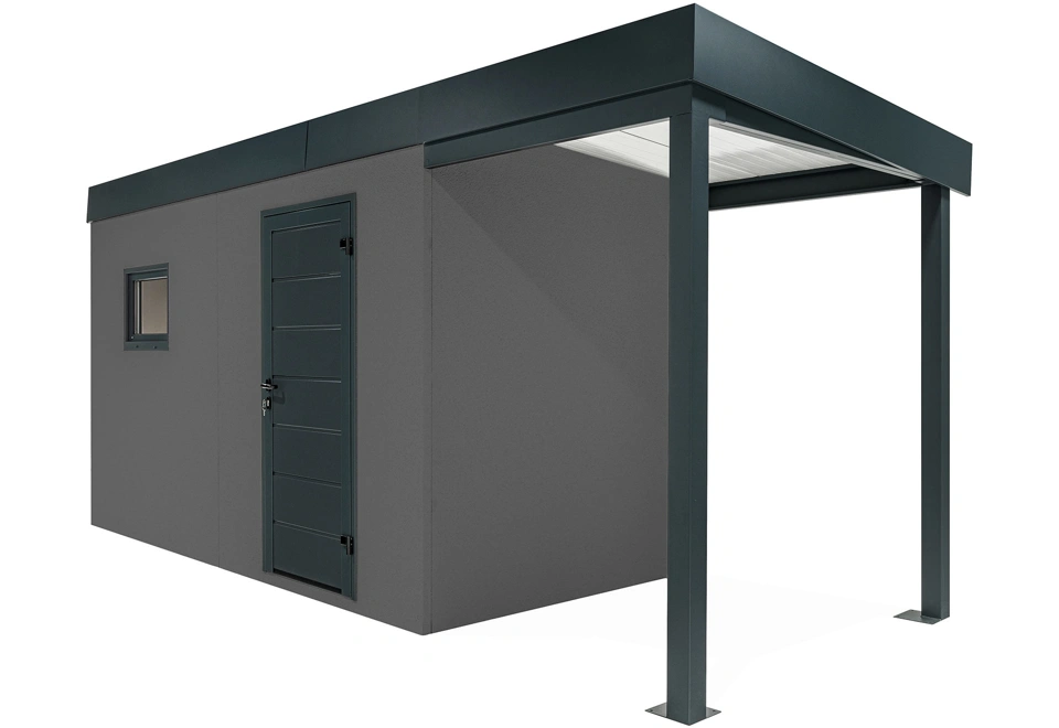 GARDEON® Zahradní domek s dveřmi a oknem Hörmann s přístřeškem