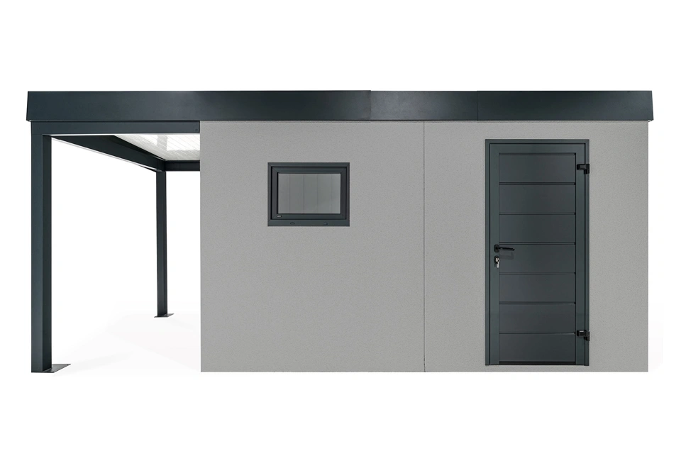 GARDEON® Zahradní domek s dveřmi a oknem Hörmann s přístřeškem