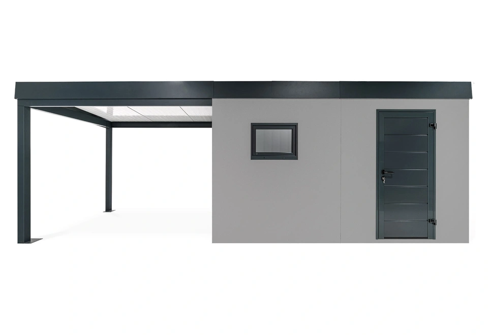 GARDEON® Zahradní domek s dveřmi a oknem Hörmann s přístřeškem