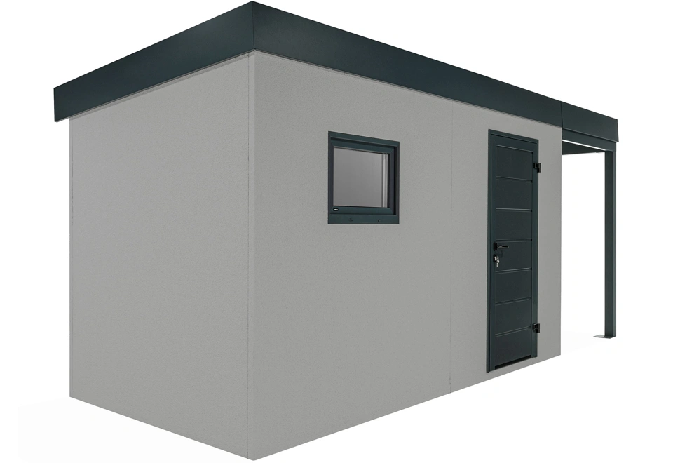 GARDEON® Zahradní domek s dveřmi a oknem Hörmann s přístřeškem