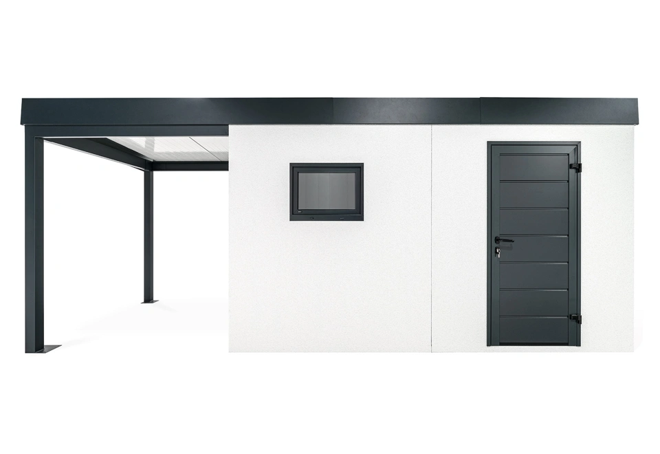 GARDEON® Zahradní domek s dveřmi a oknem Hörmann s přístřeškem