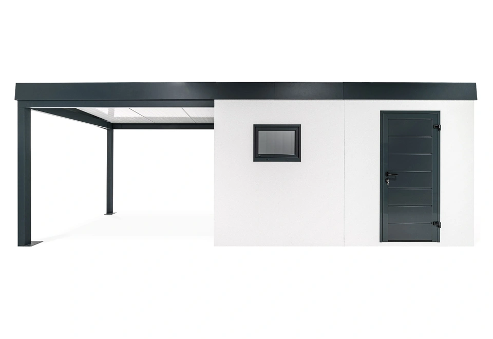 GARDEON® Zahradní domek s dveřmi a oknem Hörmann s přístřeškem