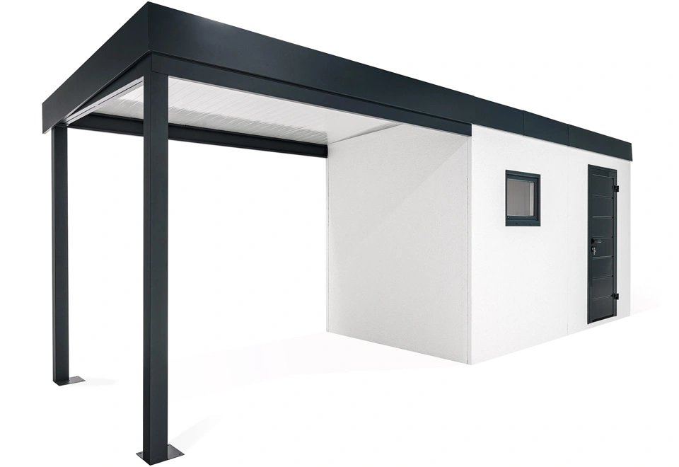 GARDEON® Zahradní domek s dveřmi a oknem Hörmann s přístřeškem