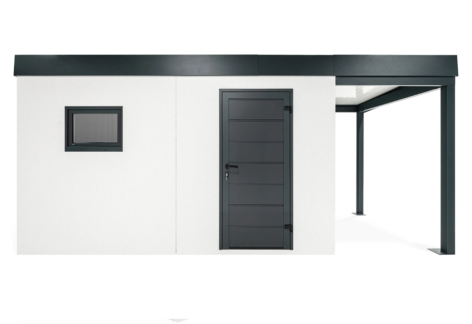 GARDEON® Zahradní domek s dveřmi a oknem Hörmann s přístřeškem