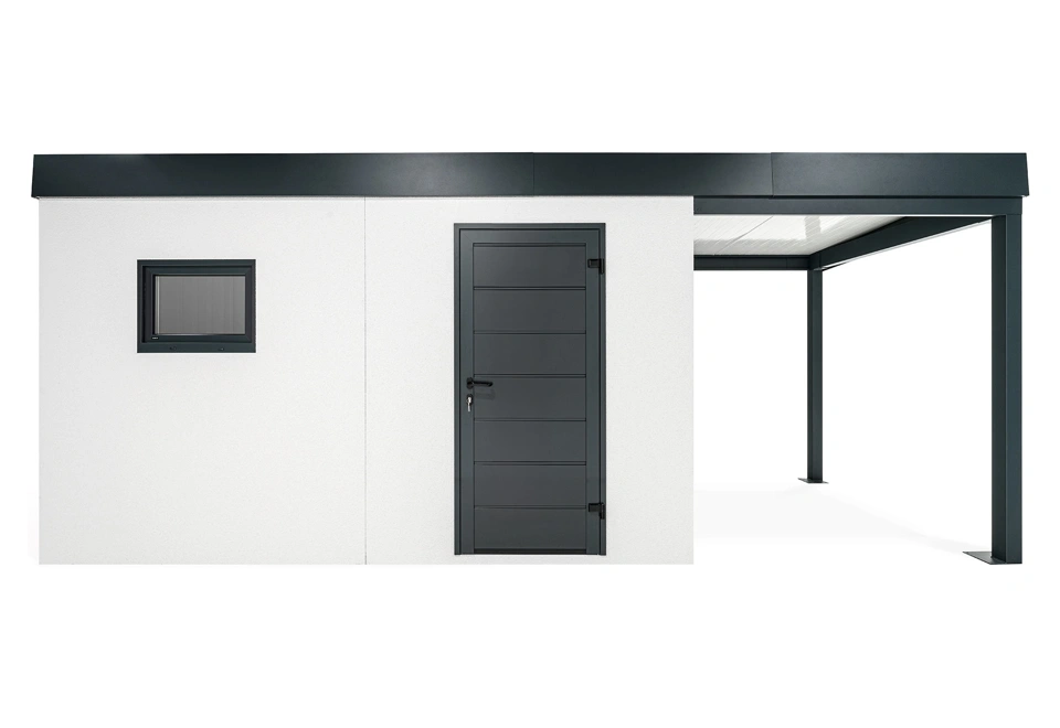 GARDEON® Zahradní domek s dveřmi a oknem Hörmann s přístřeškem