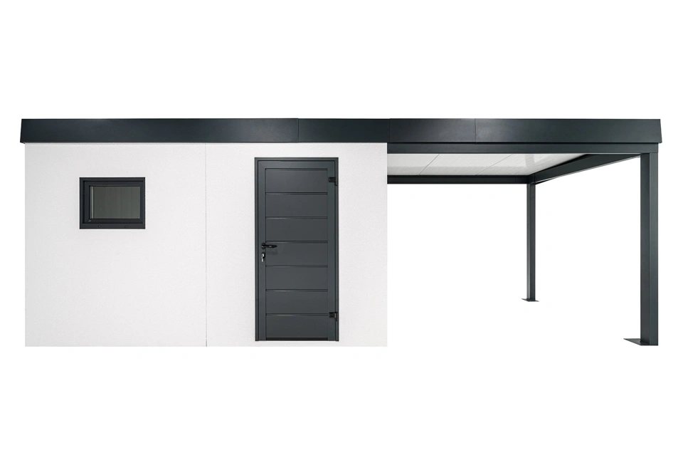 GARDEON® Zahradní domek s dveřmi a oknem Hörmann s přístřeškem