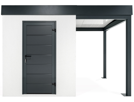 GARDEON® Zahradní domek s dveřmi Hörmann a přístřeškem GARDEON® Zahradní domek s dveřmi Hörmann a přístřeškem