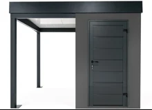 GARDEON® Zahradní domek s dveřmi Hörmann a přístřeškem