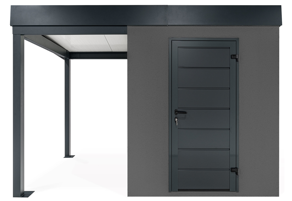 GARDEON® Zahradní domek s dveřmi Hörmann a přístřeškem