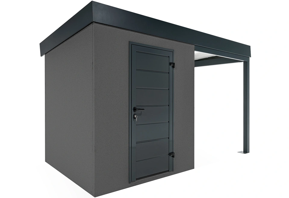 GARDEON® Zahradní domek s dveřmi Hörmann a přístřeškem