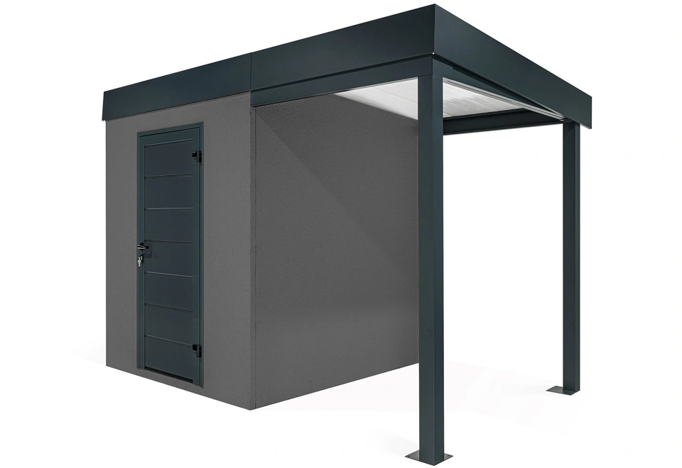 GARDEON® Zahradní domek s dveřmi Hörmann a přístřeškem