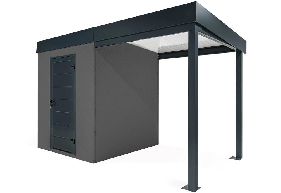 GARDEON® Zahradní domek s dveřmi Hörmann a přístřeškem