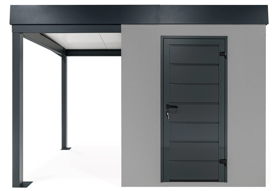 GARDEON® Zahradní domek s dveřmi Hörmann a přístřeškem