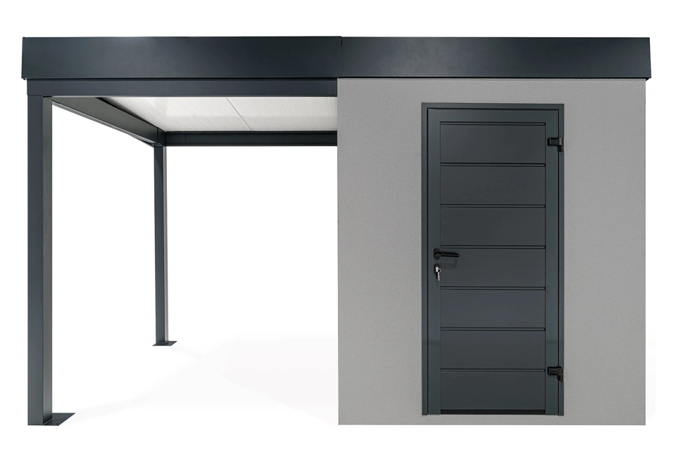 GARDEON® Zahradní domek s dveřmi Hörmann a přístřeškem