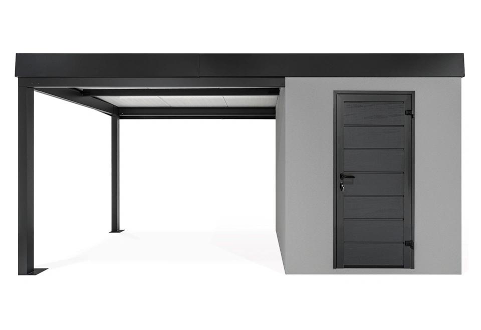 GARDEON® Zahradní domek s dveřmi Hörmann a přístřeškem