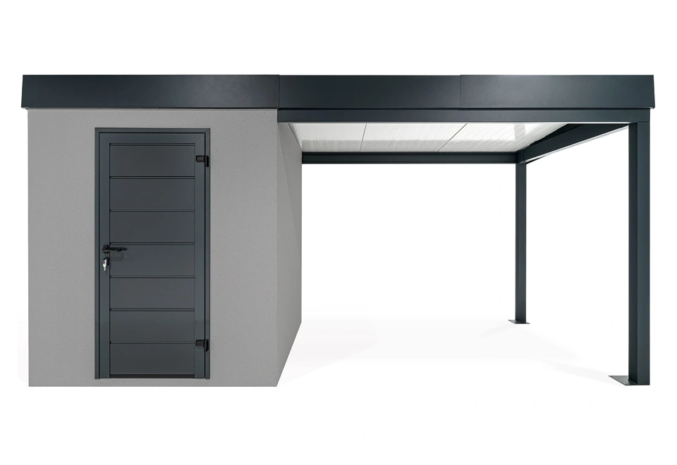 GARDEON® Zahradní domek s dveřmi Hörmann a přístřeškem