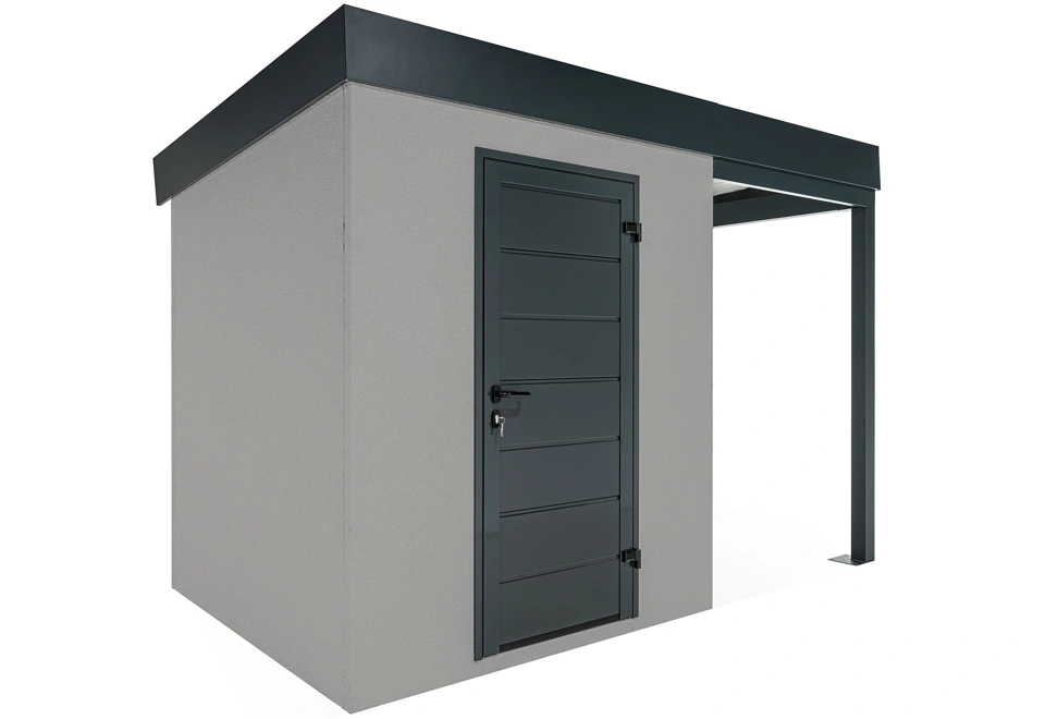 GARDEON® Zahradní domek s dveřmi Hörmann a přístřeškem