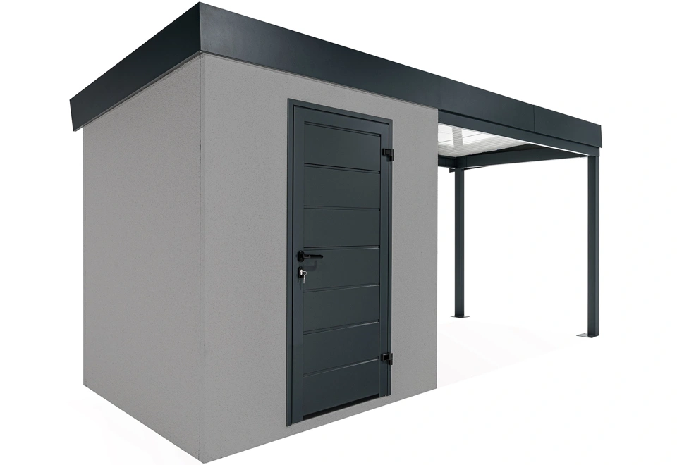 GARDEON® Zahradní domek s dveřmi Hörmann a přístřeškem
