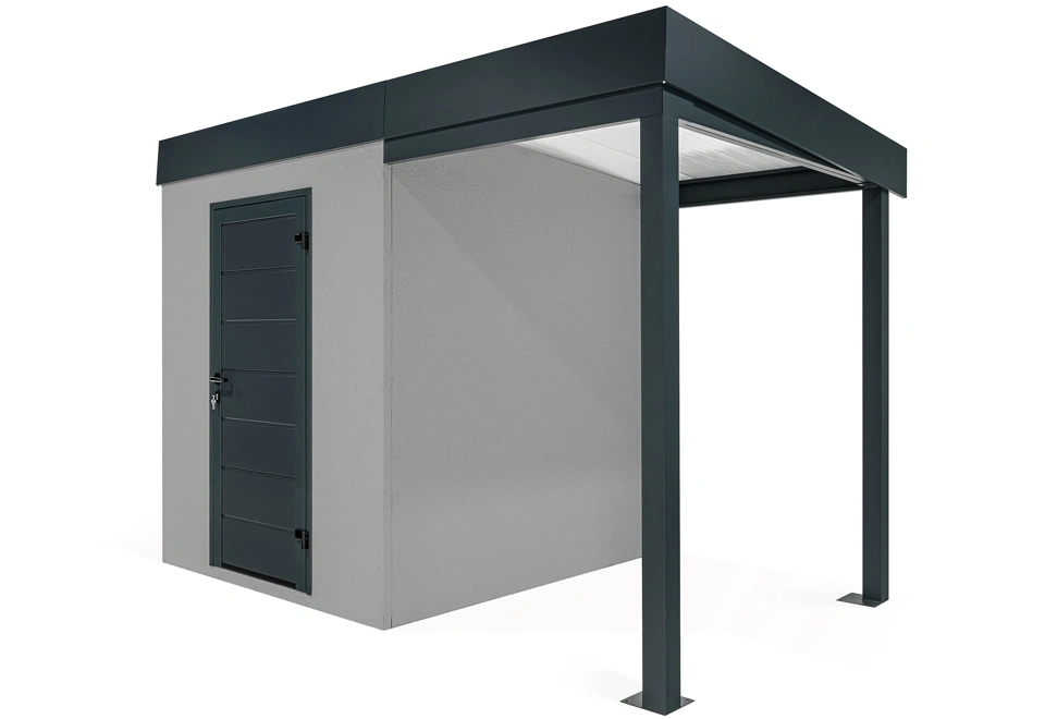 GARDEON® Zahradní domek s dveřmi Hörmann a přístřeškem
