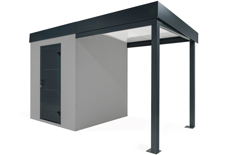 GARDEON® Zahradní domek s dveřmi Hörmann a přístřeškem
