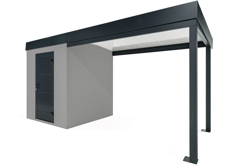 GARDEON® Zahradní domek s dveřmi Hörmann a přístřeškem