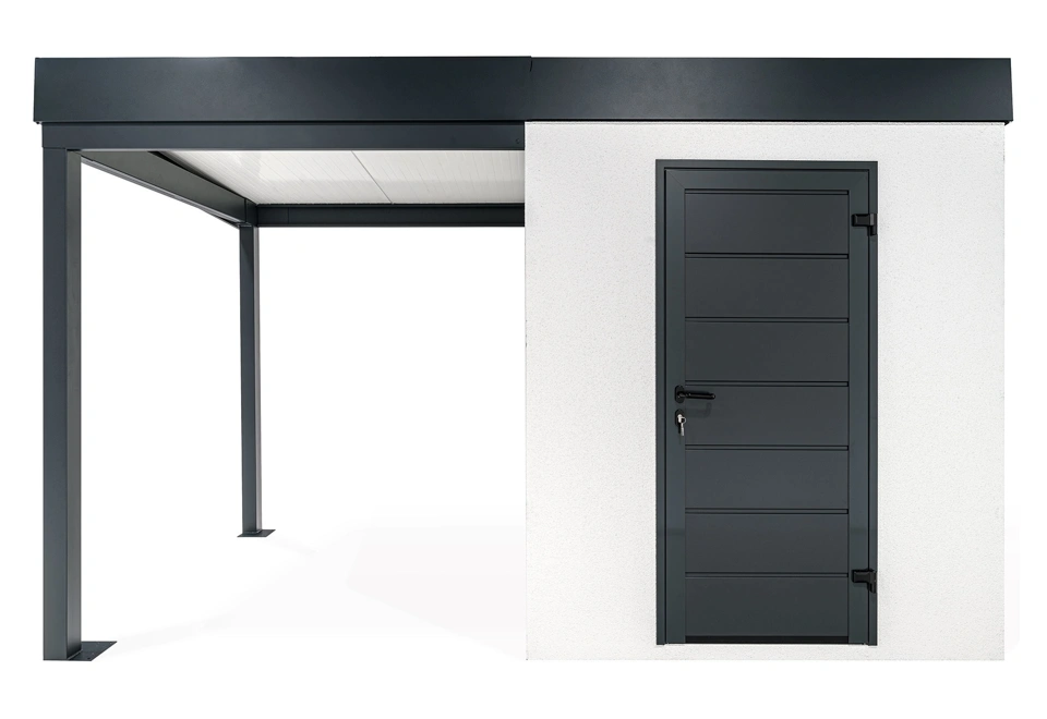 GARDEON® Zahradní domek s dveřmi Hörmann a přístřeškem