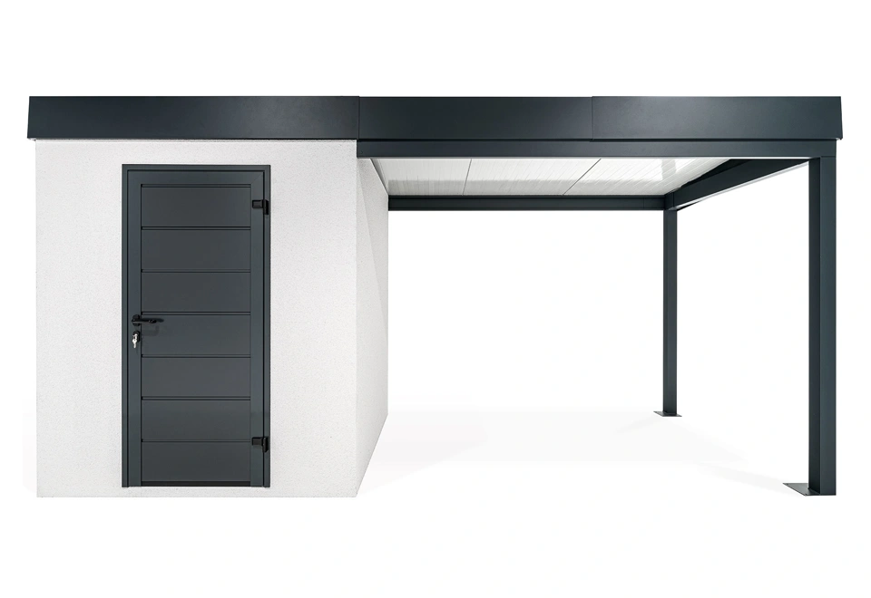 GARDEON® Zahradní domek s dveřmi Hörmann a přístřeškem