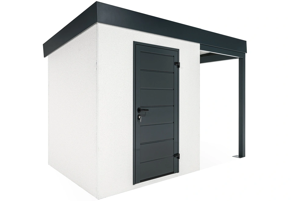 GARDEON® Zahradní domek s dveřmi Hörmann a přístřeškem