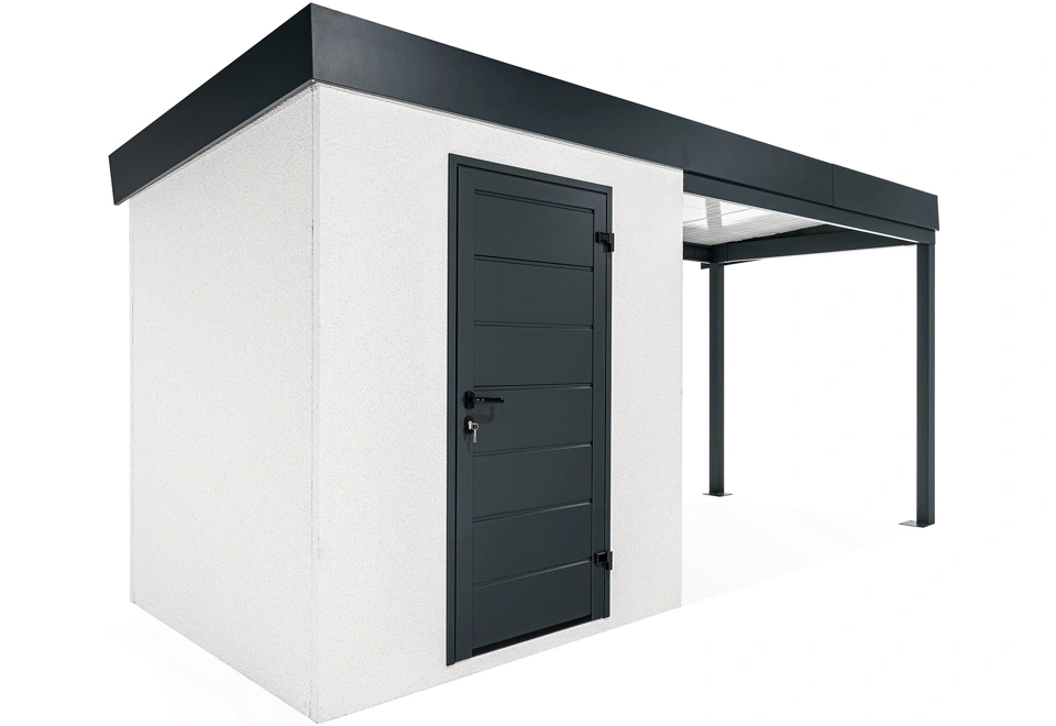 GARDEON® Zahradní domek s dveřmi Hörmann a přístřeškem