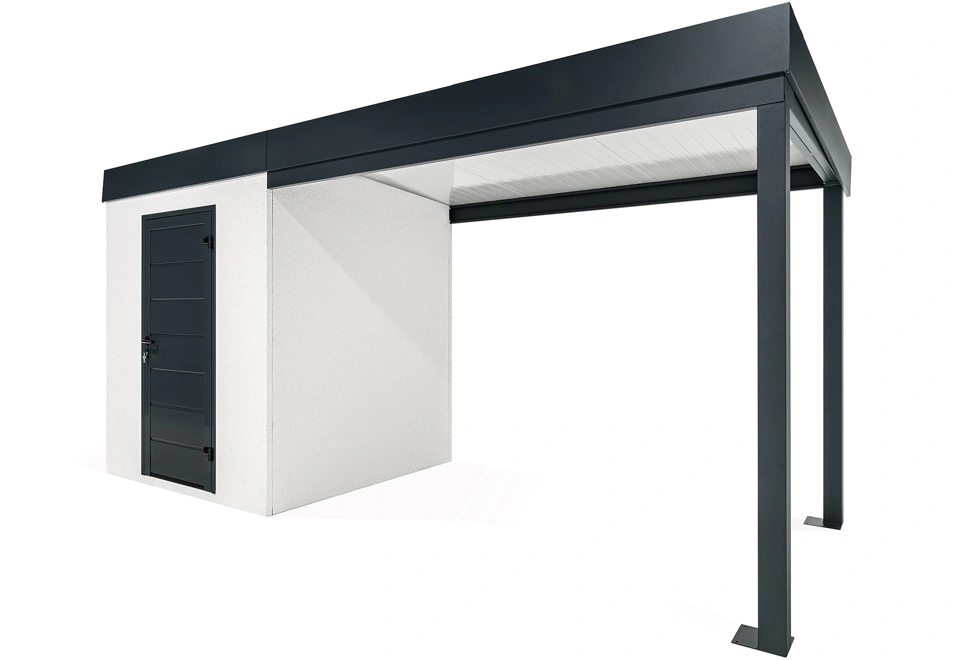 GARDEON® Zahradní domek s dveřmi Hörmann a přístřeškem