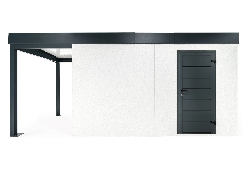 GARDEON® Zahradní domek s dveřmi Hörmann a přístřeškem