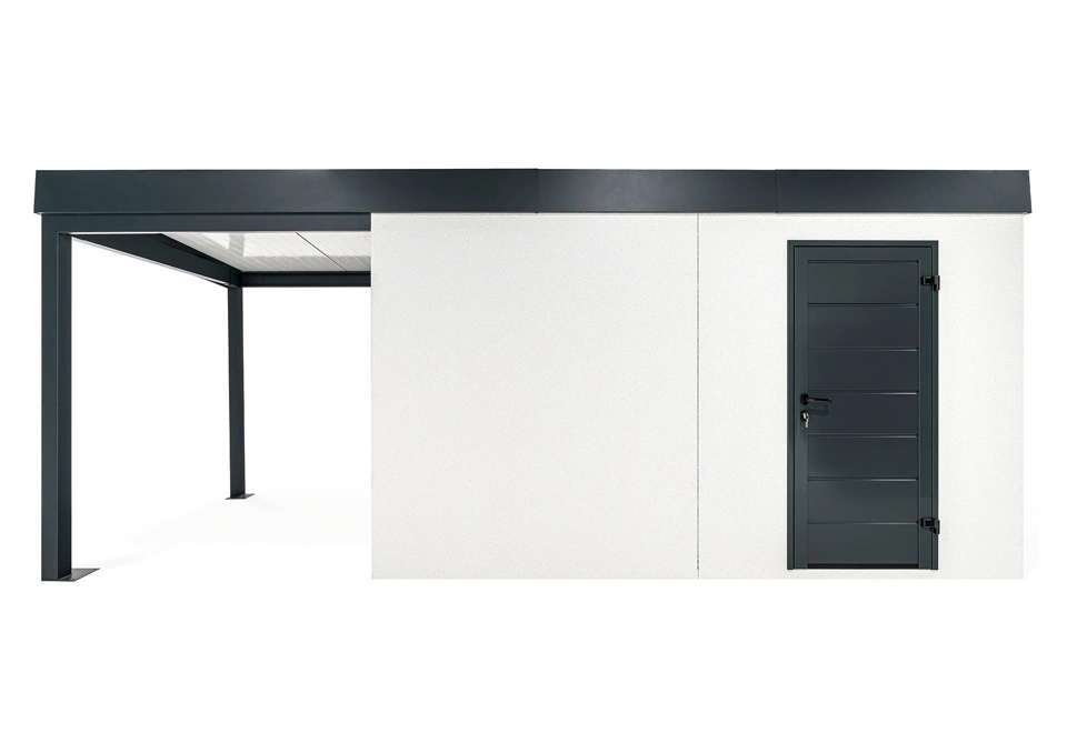 GARDEON® Zahradní domek s dveřmi Hörmann a přístřeškem