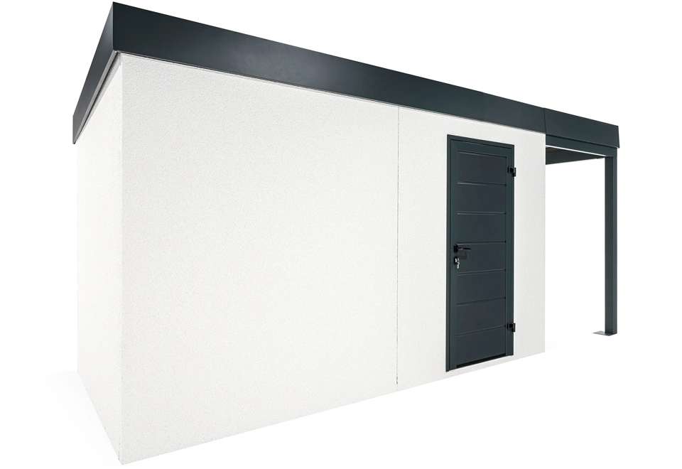 GARDEON® Zahradní domek s dveřmi Hörmann a přístřeškem