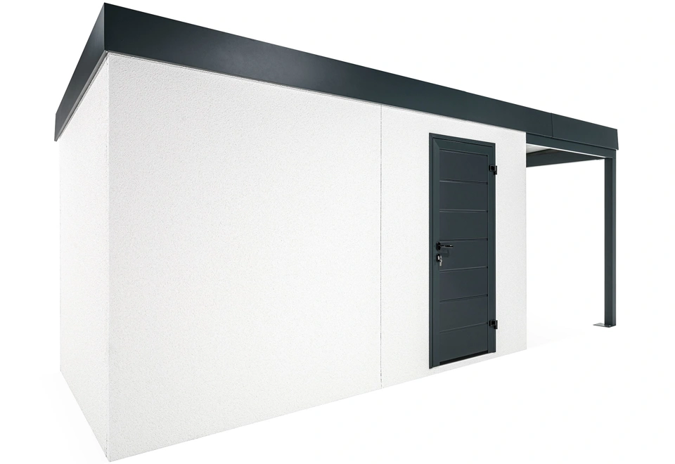 GARDEON® Zahradní domek s dveřmi Hörmann a přístřeškem