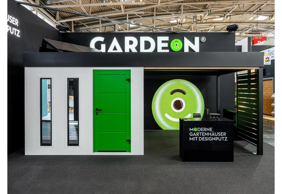 GARDEON® Zahradní domek s dveřmi Hörmann, dvěma okny, dvěma světlíky a přístřeškem