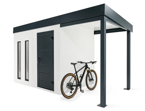 GARDEON® Zahradní domek s dveřmi Hörmann, dvěma světlíky a přístřeškem GARDEON® Zahradní domek s dveřmi Hörmann, dvěma světlíky a přístřeškem