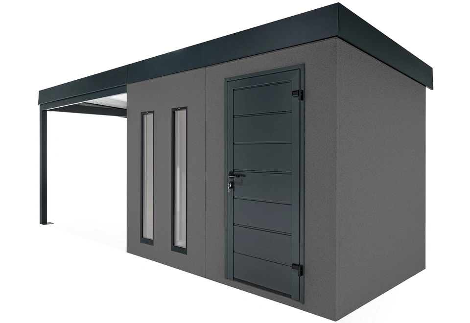 Garden house with two skylights and 3m left gazebo