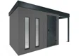 GARDEON® Zahradní domek s dveřmi Hörmann, dvěma světlíky a přístřeškem