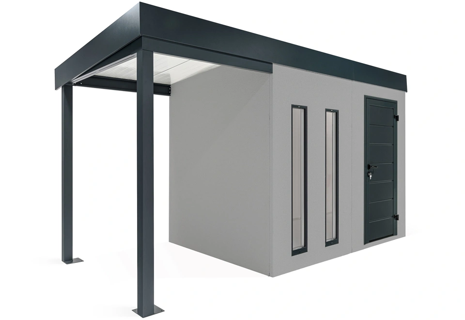 Garden house with two skylights and 1,5m left gazebo