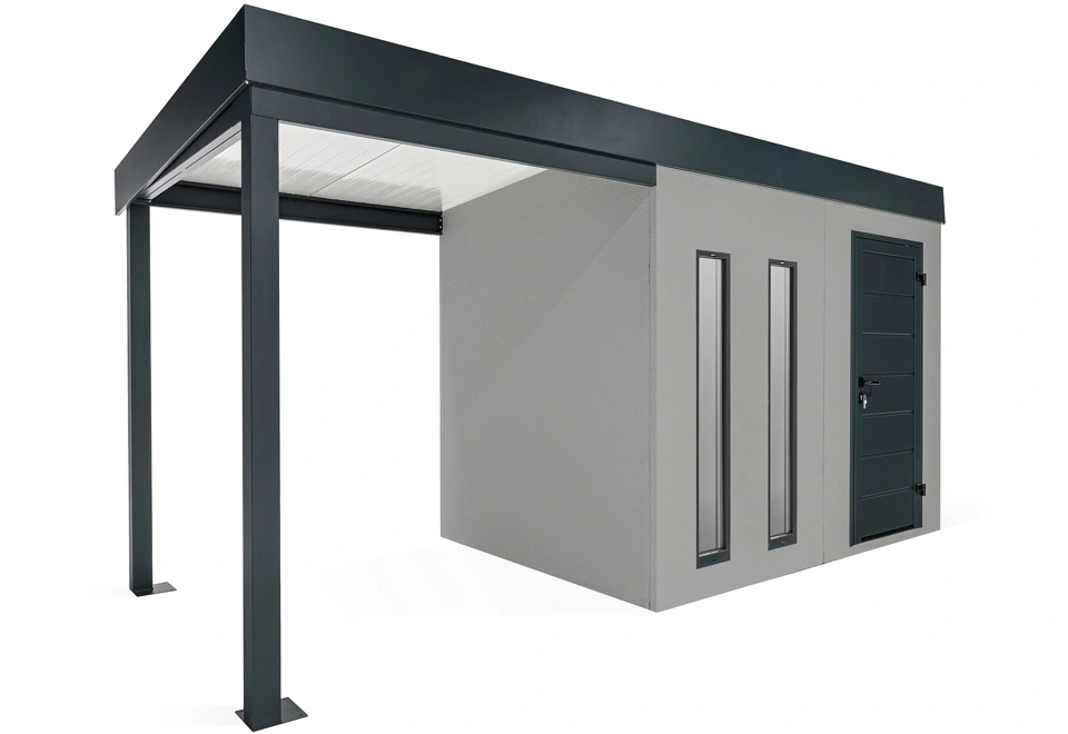 Garden house with two skylights and 2m left gazebo