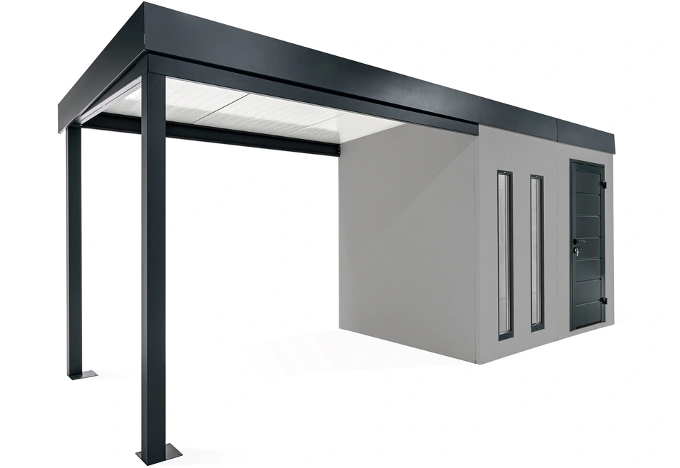 Garden house with two skylights and 3m left gazebo