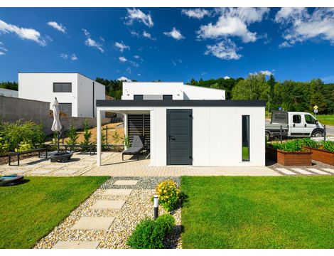 GARDEON® Zahradní domek s dveřmi Hörmann, světlíkem a levým přístřeškem