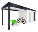 GARDEON® Zahradní domek s dveřmi Hörmann, světlíkem a přístřeškem