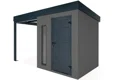 GARDEON® Zahradní domek s dveřmi Hörmann, světlíkem a přístřeškem