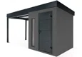 GARDEON® Zahradní domek s dveřmi Hörmann, světlíkem a přístřeškem