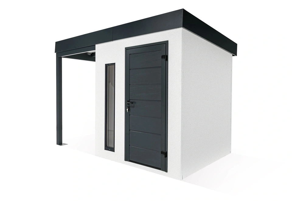 GARDEON® Zahradní domek s dveřmi Hörmann, světlíkem a přístřeškem