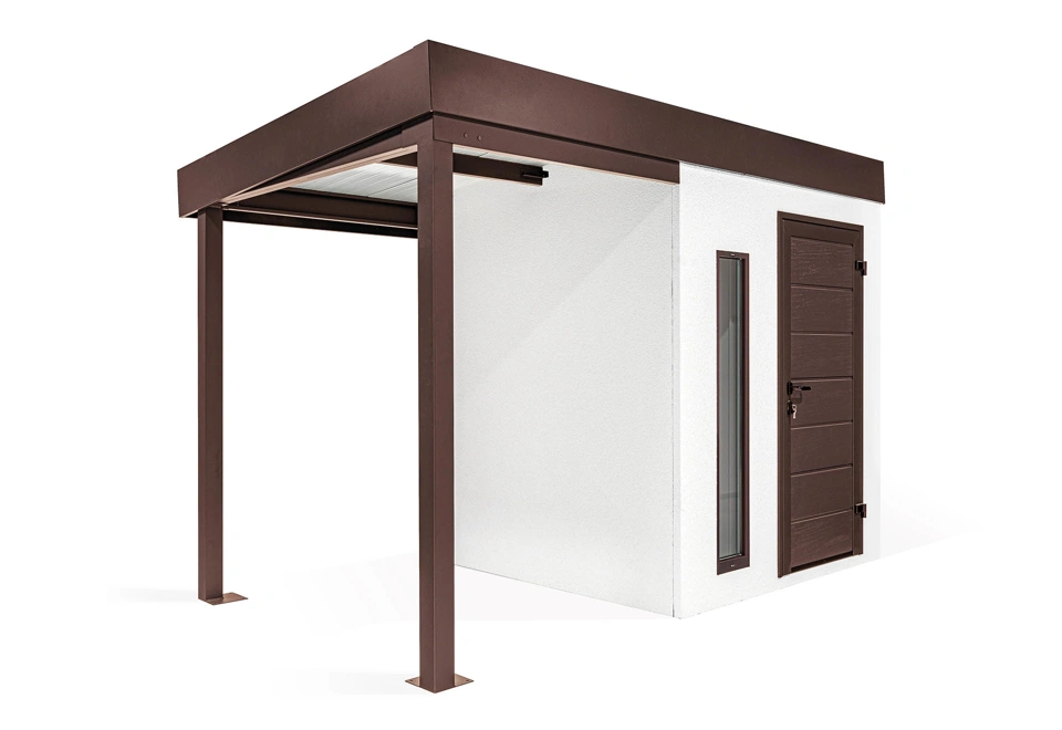 GARDEON® Zahradní domek s dveřmi Hörmann, světlíkem a přístřeškem