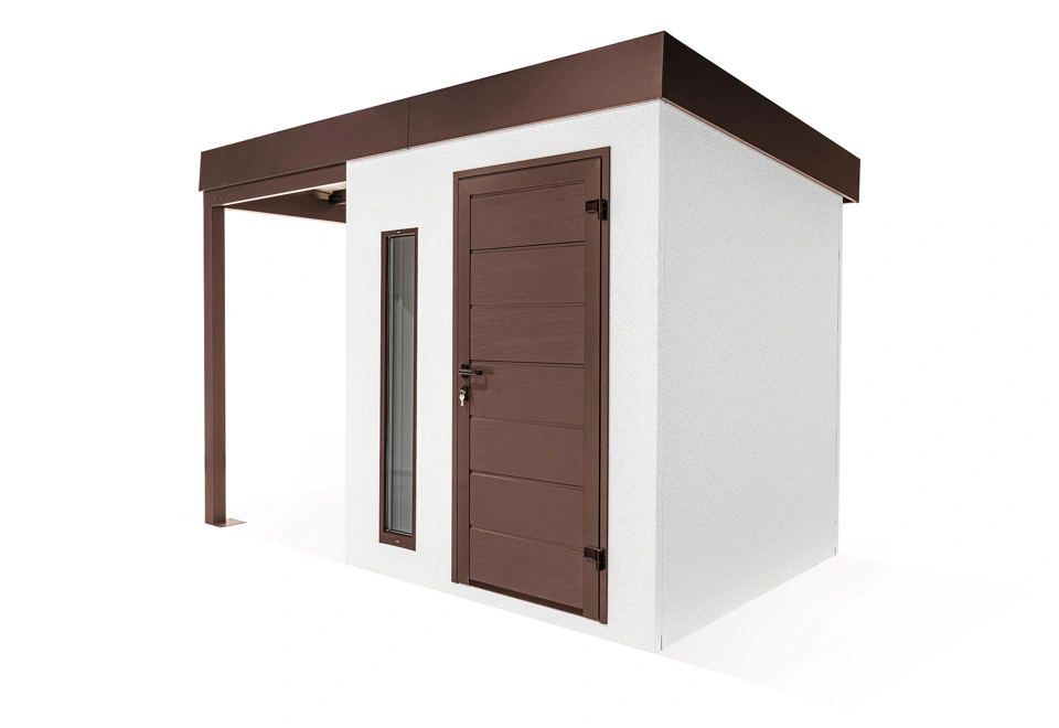 GARDEON® Zahradní domek s dveřmi Hörmann, světlíkem a přístřeškem
